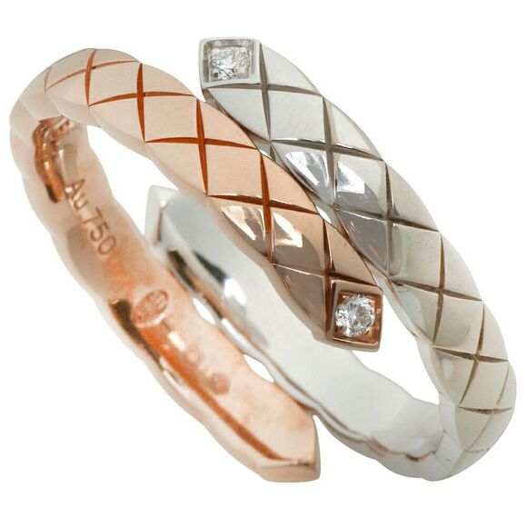 Chanel Coco Crush Ring K18PG/18WG Diamond - Picture 1 of 5
